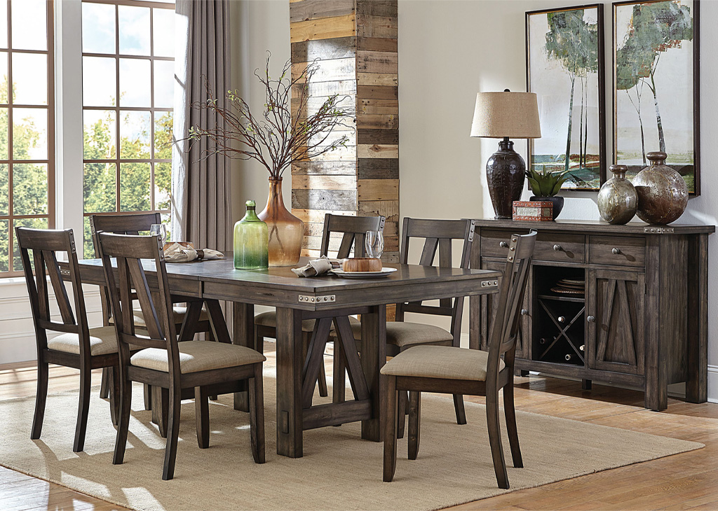 Rustic & Industrial-Inspired 7 PC Dining Set