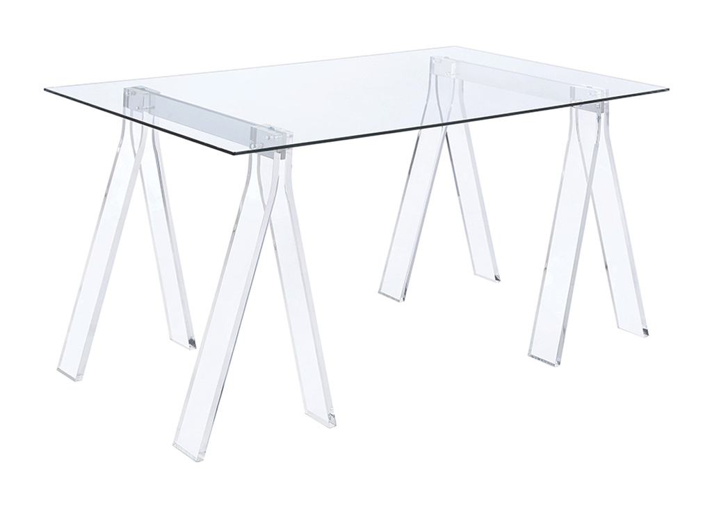 Clear & Acrylic Sawhorse Writing Desk