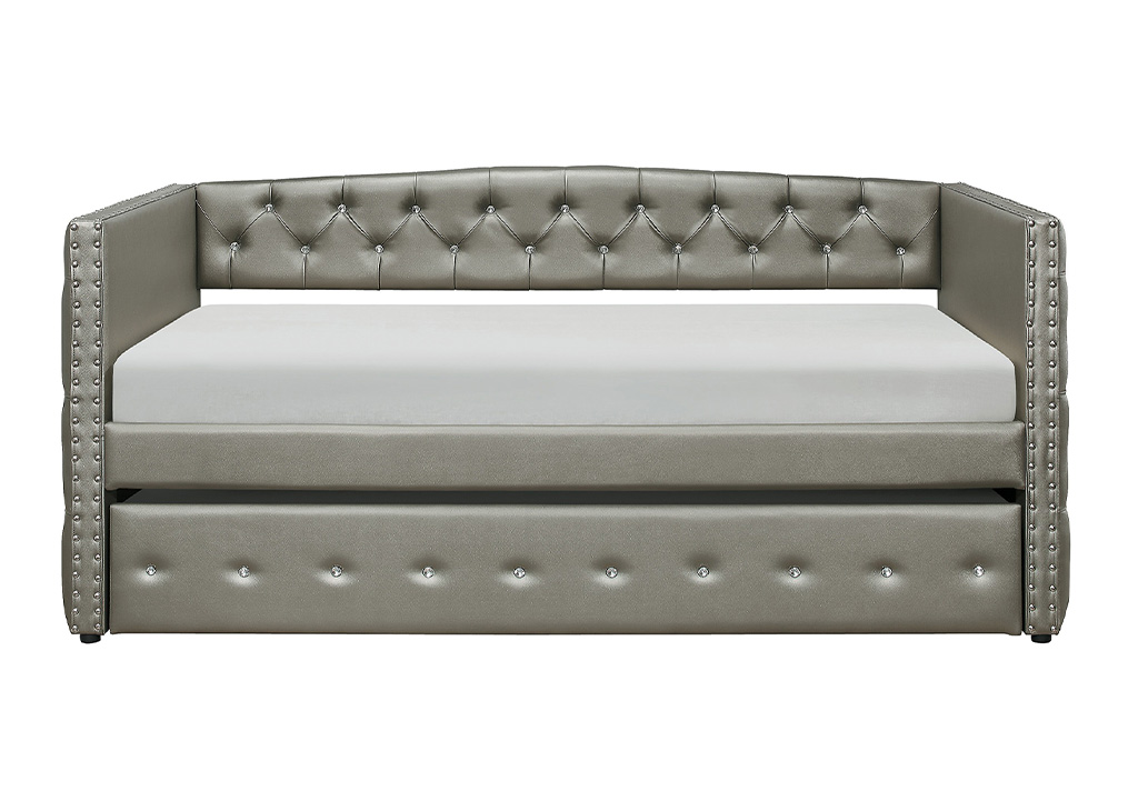 Silver Glam Daybed w/ Trundle
