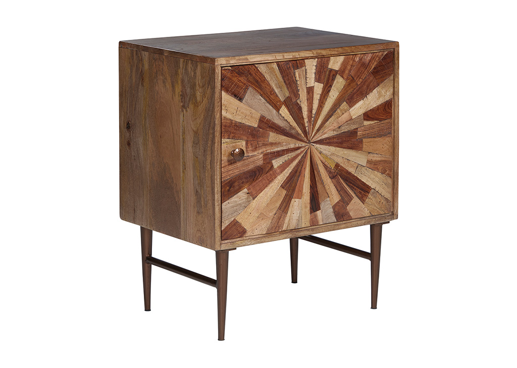 Brown Sunburst Accent Cabinet