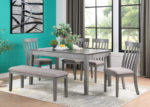 Transitional 6 PC Dining Set W/ Drawers - Gray