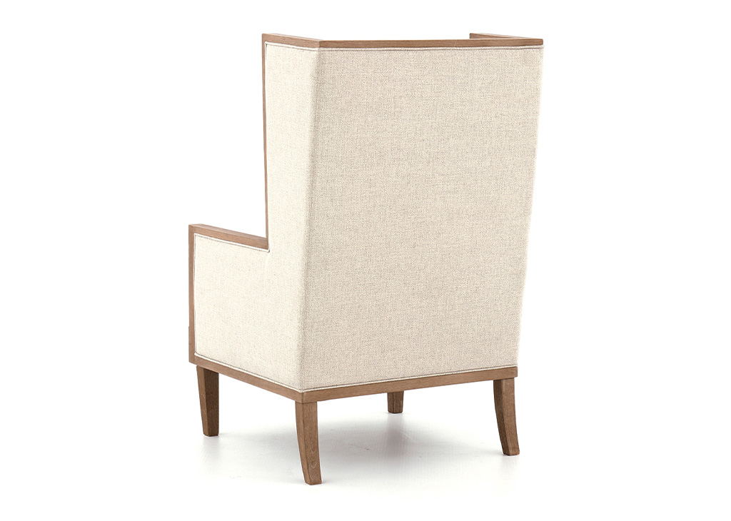 Transitional Beige Wingback Accent Chair