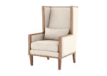 Transitional Beige Wingback Accent Chair