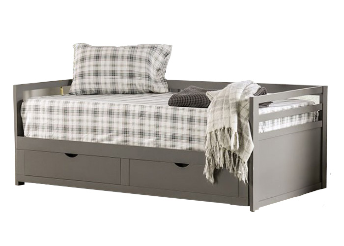 Transitional Daybed w/ Extendable Trundle in Gray