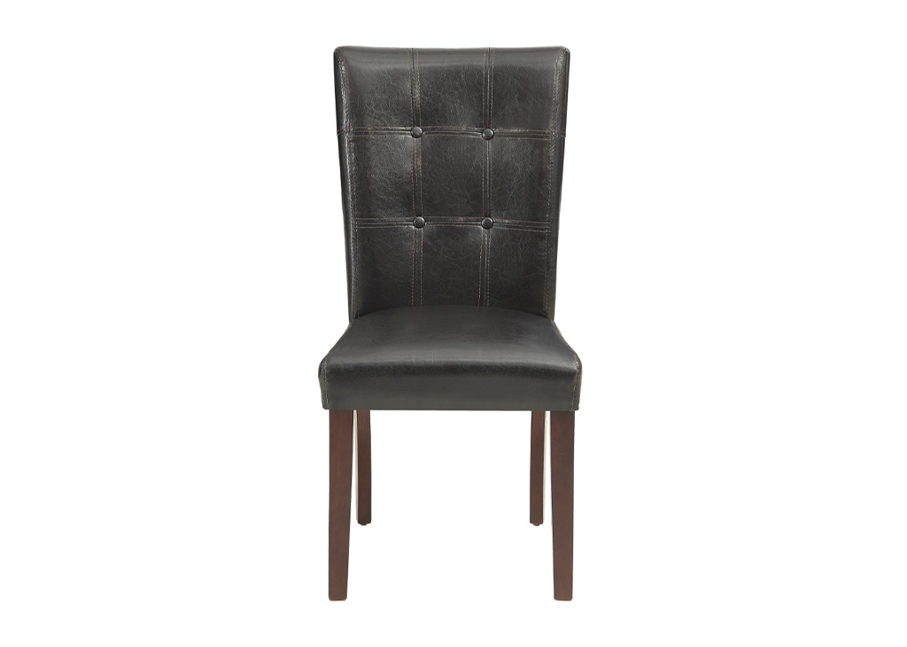 Transitional Faux Leather Side Chair