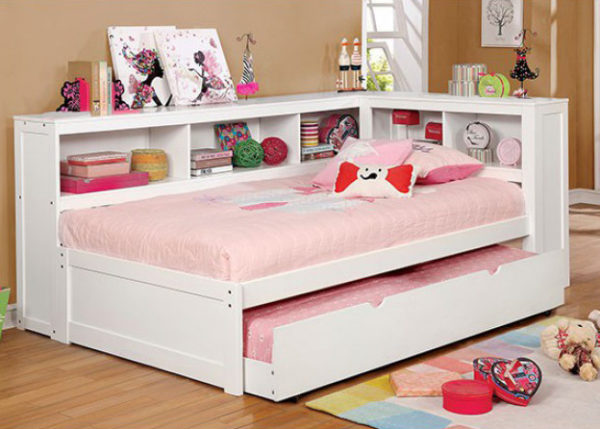 White Finish Bookcase Daybed Caravana, White Twin Bookcase Daybed