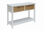 Modern Basket Front Console Table in White