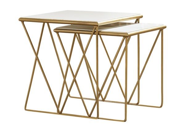 Glam Marble & Gold Nesting Tables