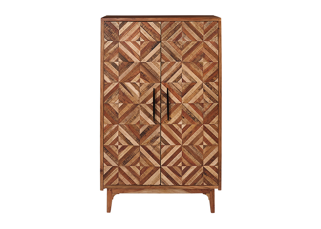 Brown Diamond Inlay Accent Cabinet