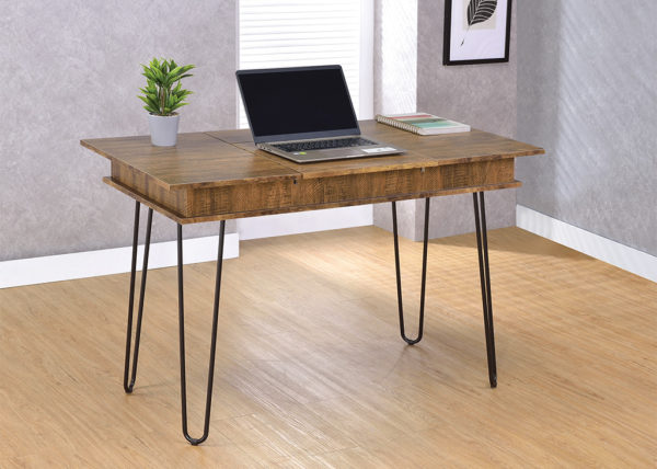 Rustic Amber Hidden Storage Desk