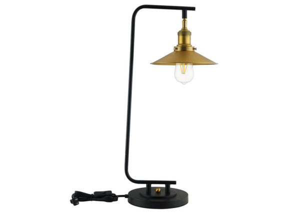 Antique Brass & Black Table Lamp