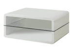 Contemporary Glossy White & Glass Coffee Table