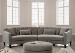 Curved Brown-Gray Sectional