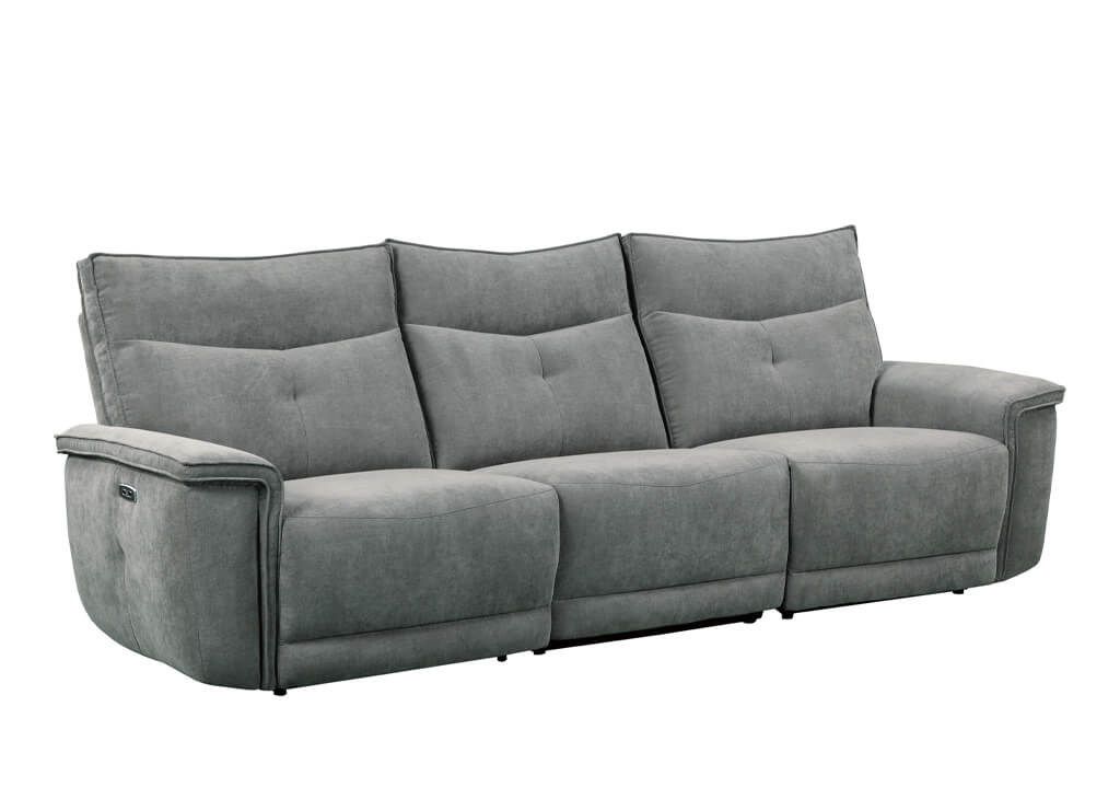 Dark Gray Power Recliner Sofa