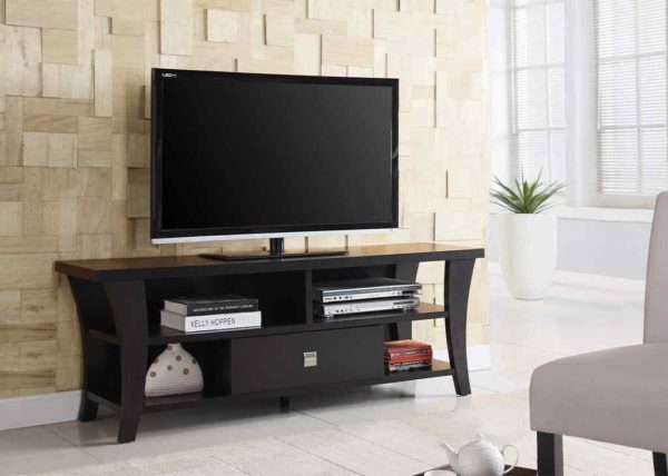 Drawer cappuccino tv stand