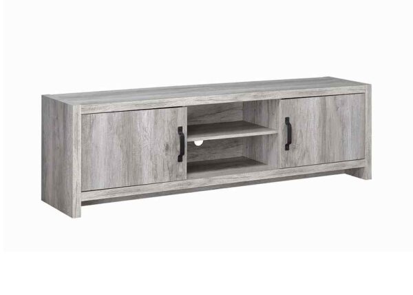 2-Door Gray Driftwood TV Stand