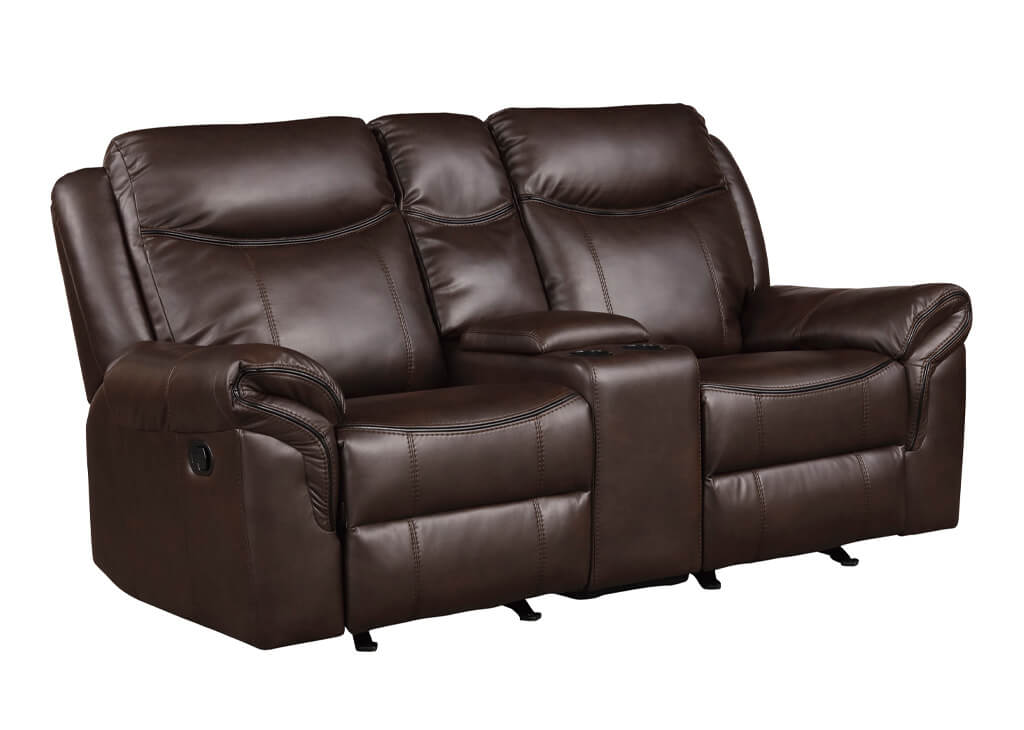 Faux Leather Recliner Loveseat w/ Storage