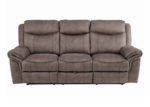 Brown Microfiber Recliner Sofa w/ Storage
