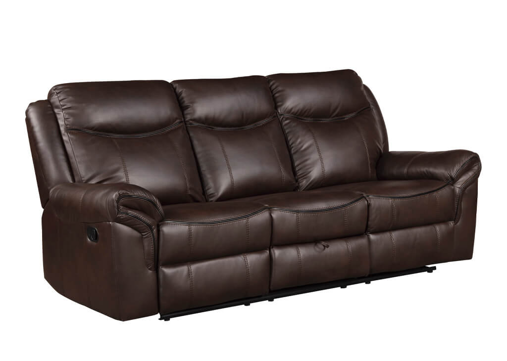 Faux Leather Recliner Sofa w/ Storage