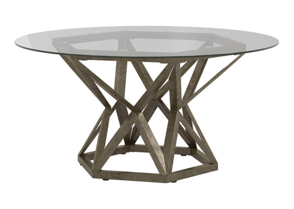 Gold Geometric & Glass Coffee Table