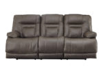 Leather Match Power Recliner Sofa in Gray