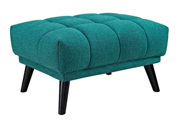 Mid-Century Inspired Tufted Ottoman in Teal
