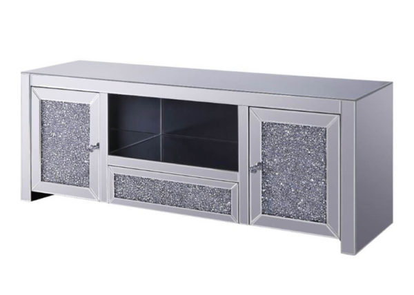 Mirrored Faux Diamond TV Stand