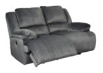 Pillow Top Power Recliner Loveseat in Charcoal