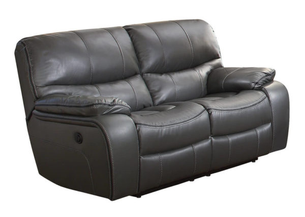 Premium Faux Leather Recliner Loveseat in Gray