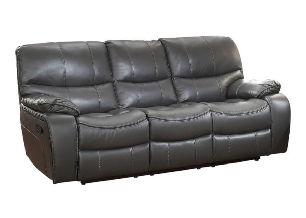 Premium Faux Leather Recliner Sofa in Gray
