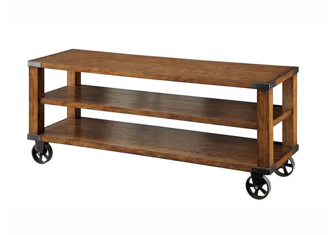 Rustic TV Stand w/ Wheels