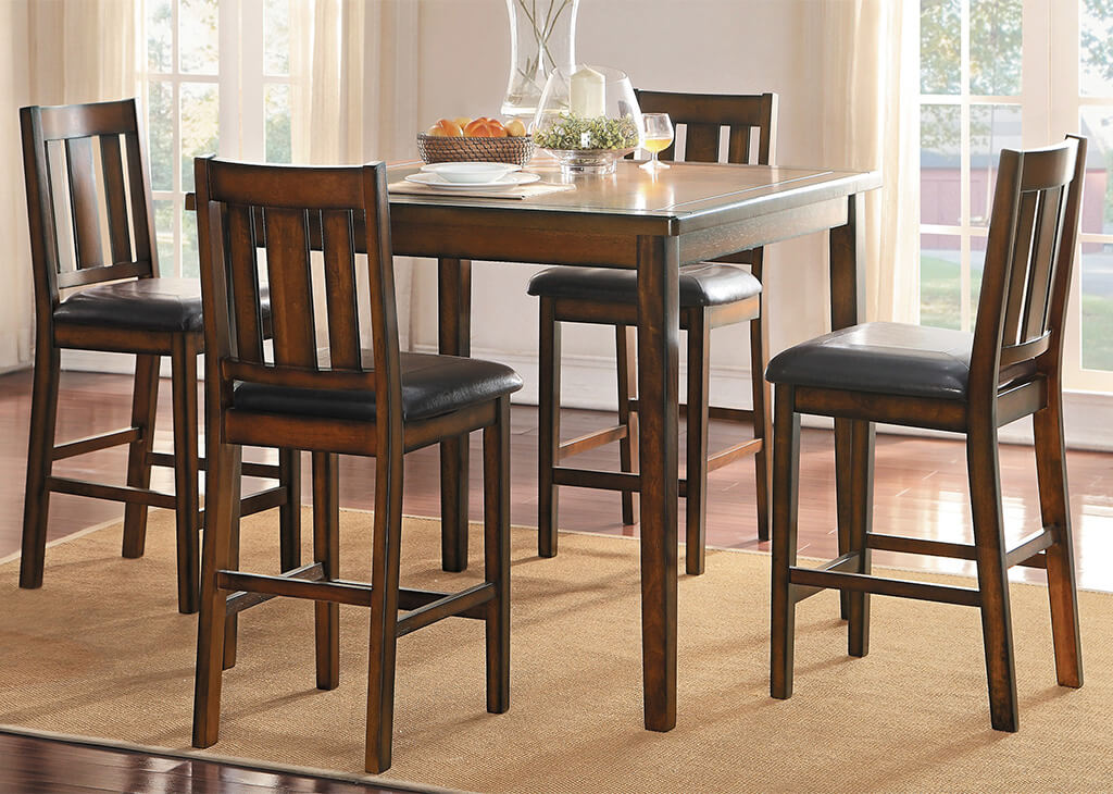 Transitional Black & Espresso 5 PC Counter Height Set