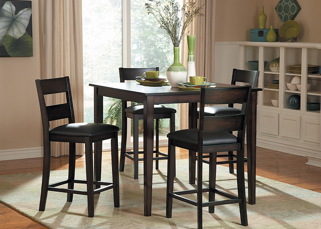 Transitional Espresso 5 PC Counter Height Set