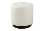 Tufted Leatherette Ottoman in White