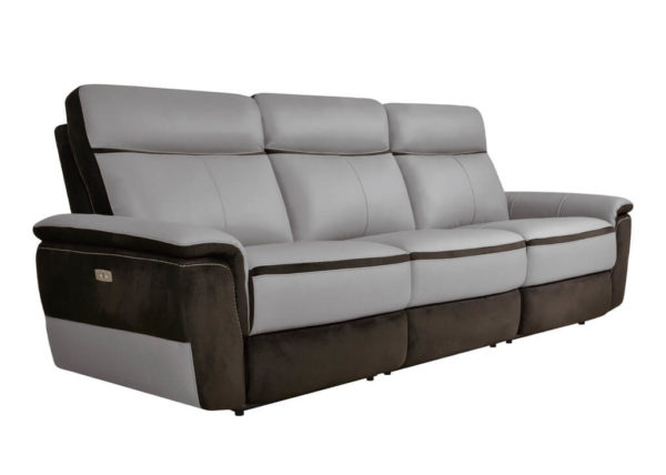 Two-Tone Top Grain Leather Recliner Sofa