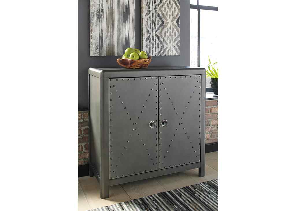 2-Door Industrial Gunmetal Accent Cabinet