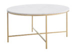 Glam White Marble & Gold Coffee Table