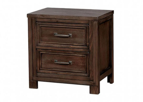 Weathered Wood Nightstand in Brown