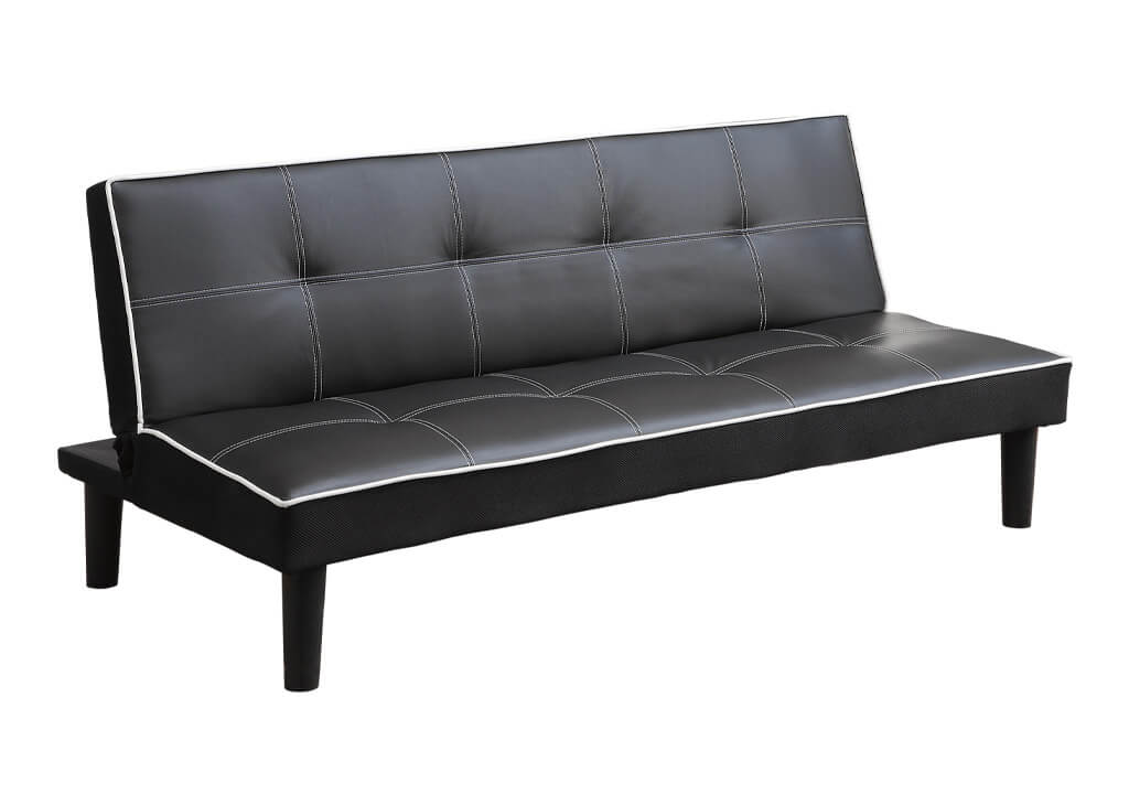 Tufted Black & White Futon