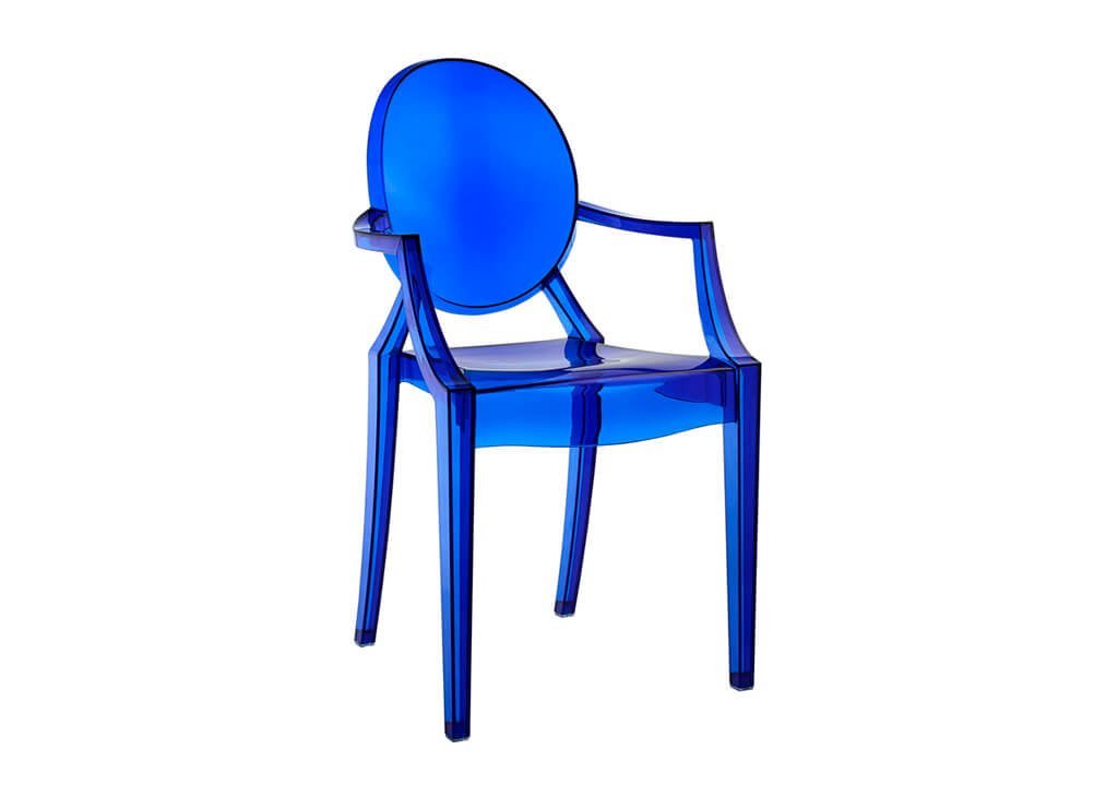 Acrylic Armchair Dining Set in Blue