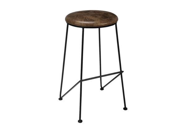Angled Industrial-Style Bar Stool