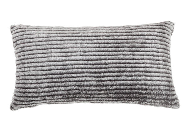 Black & Gray Faux Fur Accent Pillow