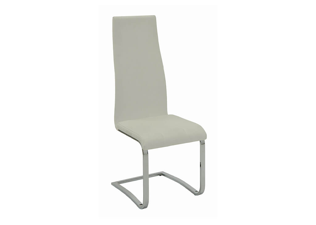 Chrome & Leatherette High-Back Dining Chair