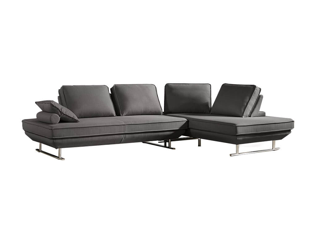 Contemporary Convertible Sectional in Gray