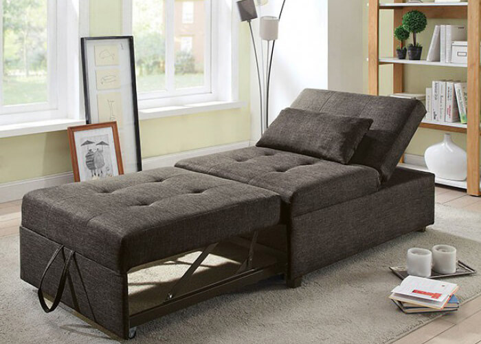 Convertible Dark Gray Futon Sofa
