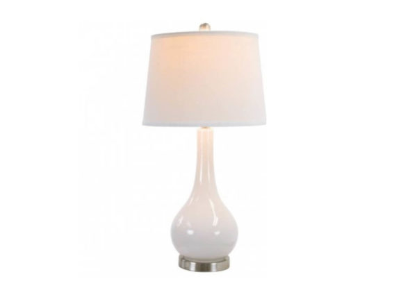 Cream Glass Table Lamp