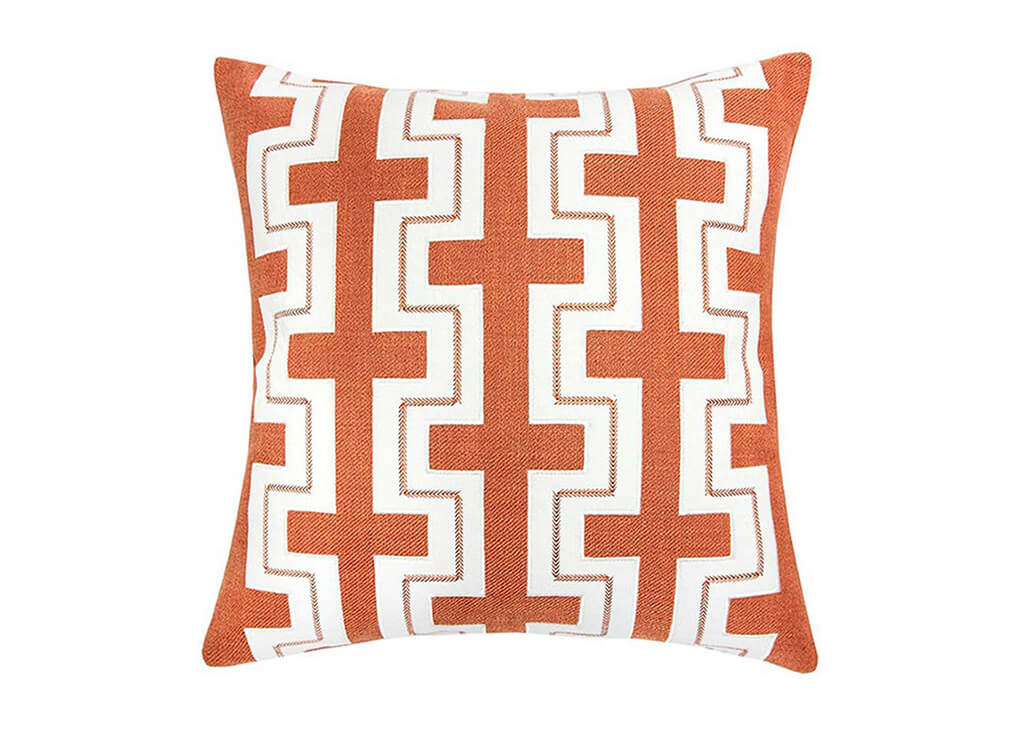Graphic Orange & White Pillow Set