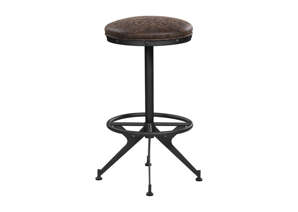 Two-Tone Industrial-Style Backless Bar Stool Set