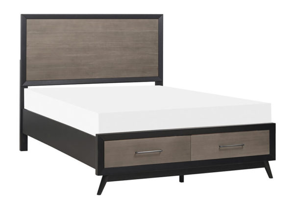 Two-Tone Mid-Century Inspired Full Bed