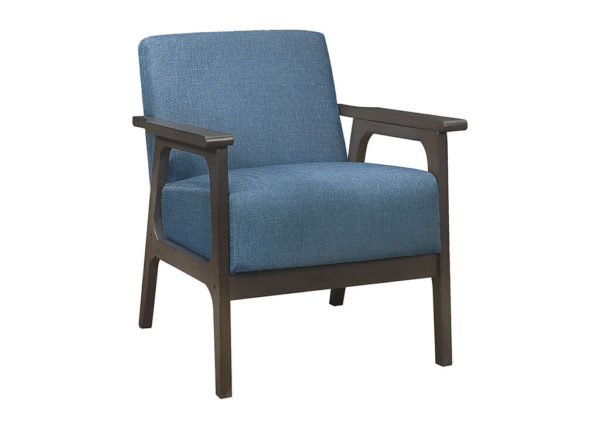 Versatile Mid-Century Upholstered Accent Chair in Blue